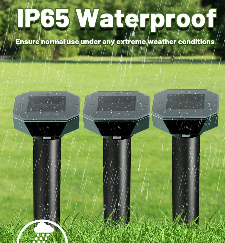 Solar Powered Ultrasonic Pest Repeller for Garden